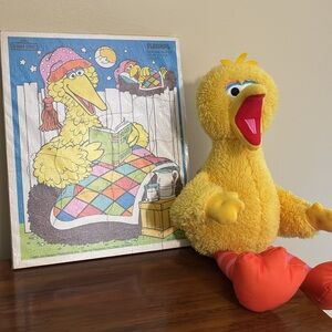 Playskool - BIG BIRD PLUSH & VINTAGE BIG BIRD IN BED PUZZLE (11 pieces)